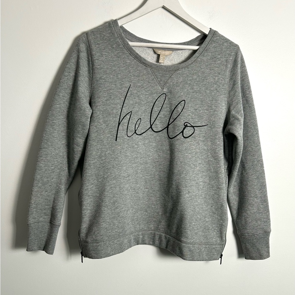 Banana Republic (not factory) Graphic "Hello" Grey Sweatshirt Size Medium